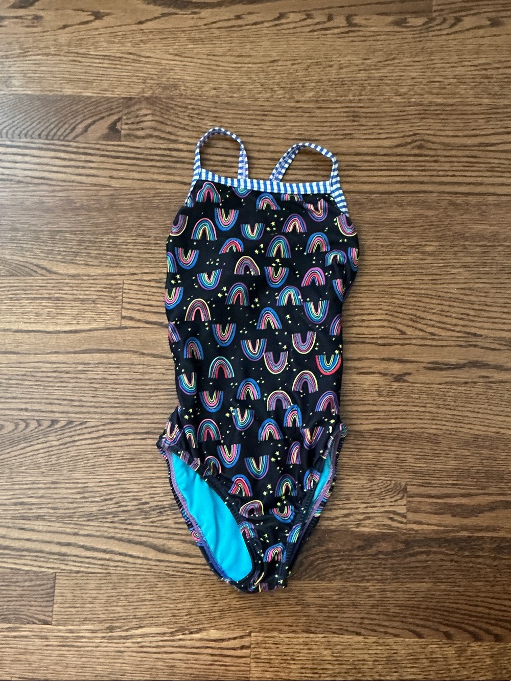 Dolfin Black Rainbow Print Girls One-Piece Swimsuit